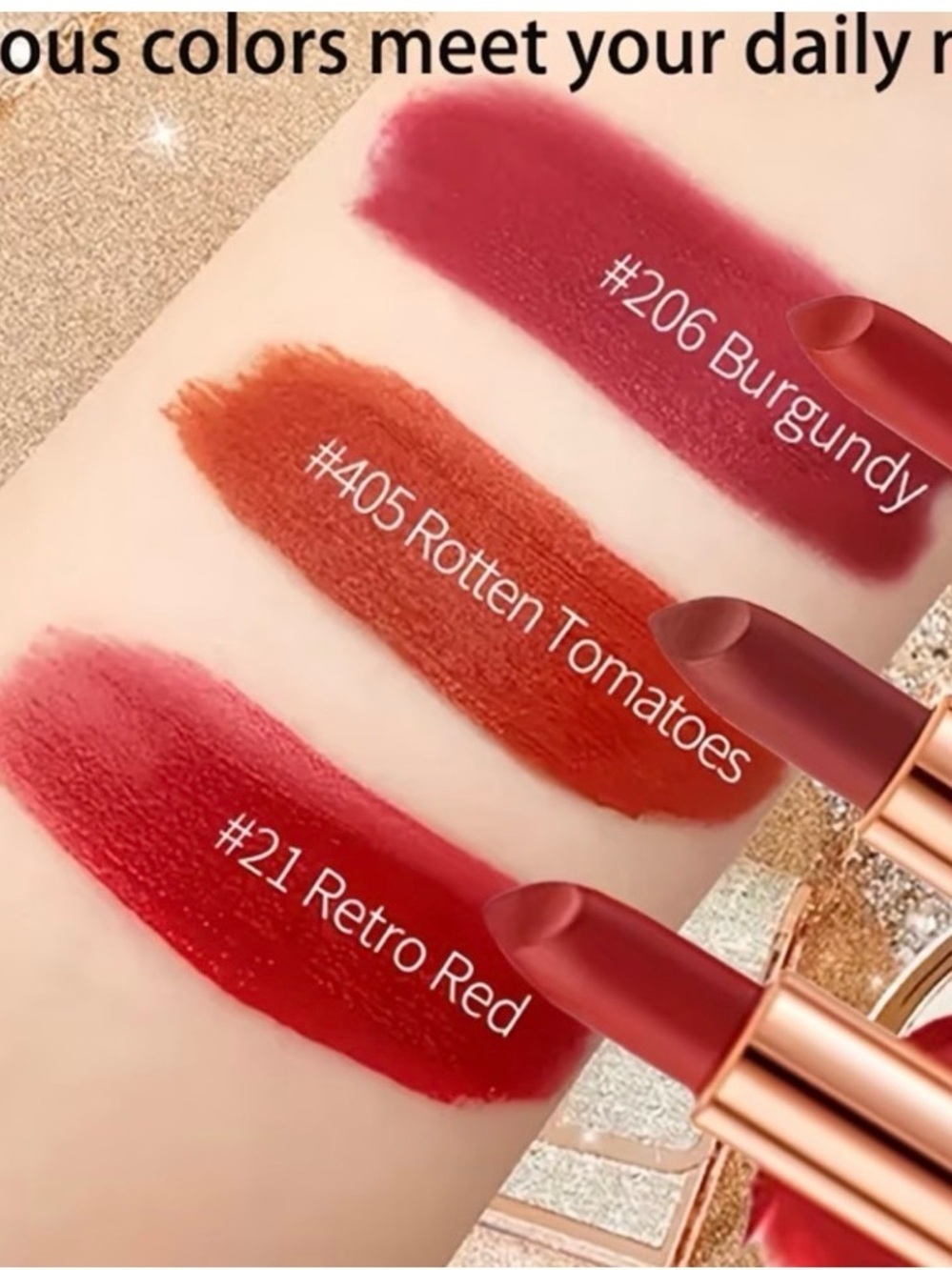 Shimmer Clutch & Red Lipstick Set - Rose Gold & Red - Picture 2 of 10